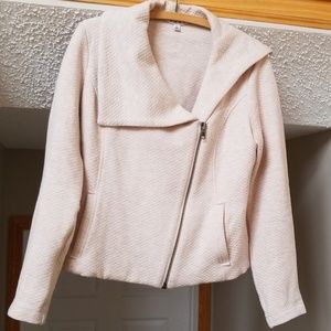 CAbi moto jacket coat quilted asymmetrical zip